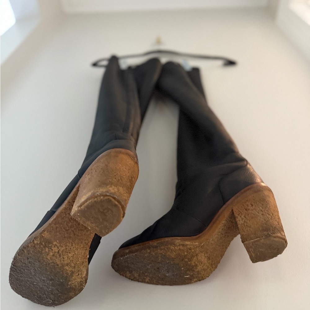 Authentic CHANEL Interlocking CC Lined Knee High … - image 6